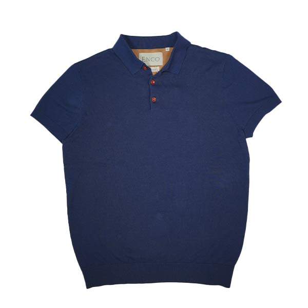 Knitted Navy Supima Polo Shirt