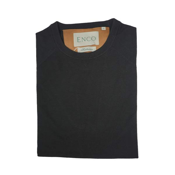 Knitted Black Supima Crew Neck