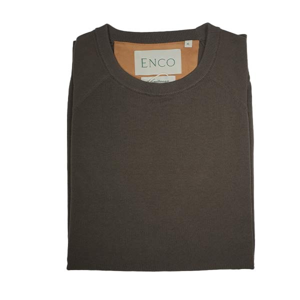 Knitted Mocha Supima Crew Neck