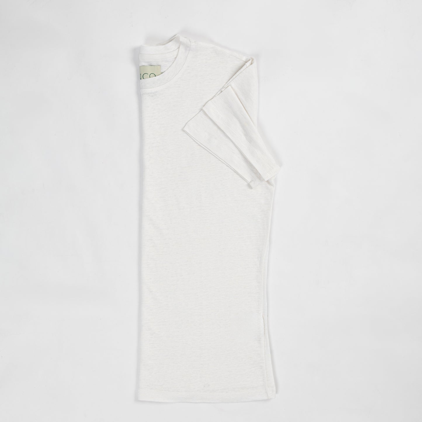 White Linen Crew Neck