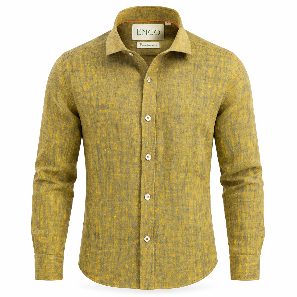 Golden Olive Long Sleeve Linen Shirt