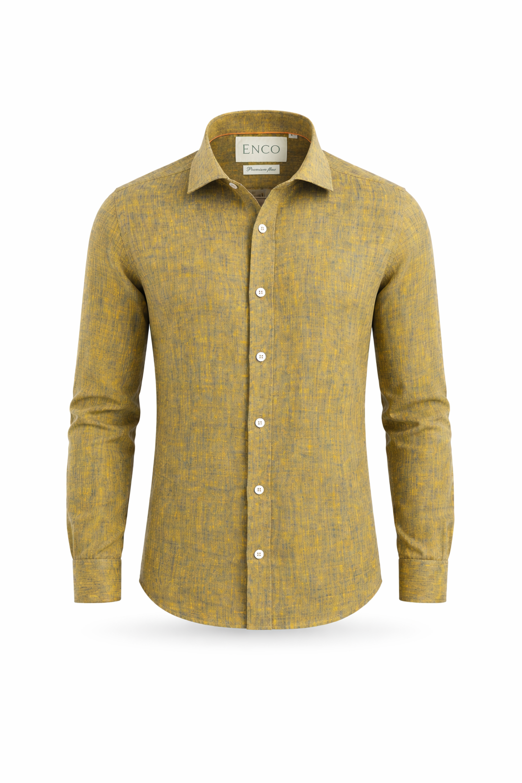 Golden Olive Long Sleeve Linen Shirt
