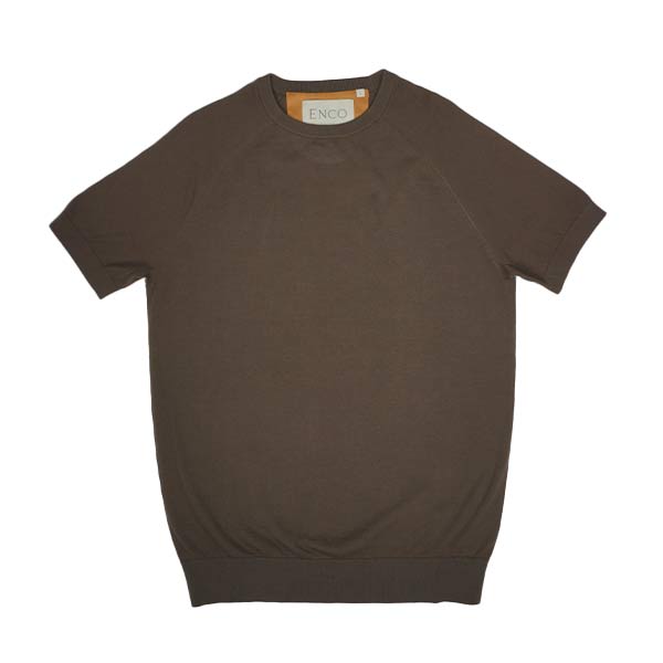 Knitted Mocha Supima Crew Neck