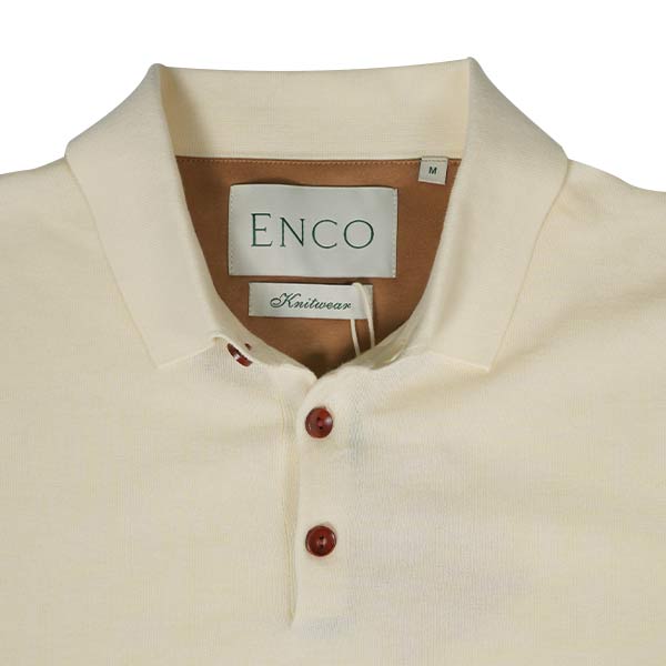 Knitted Off White Supima Polo Shirt
