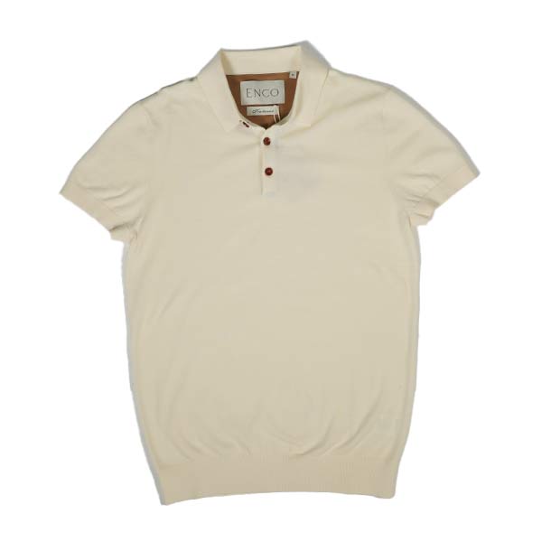 Knitted Off White Supima Polo Shirt