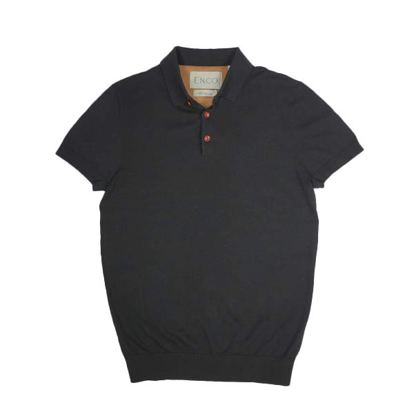 Knitted Black Supima Polo Shirt