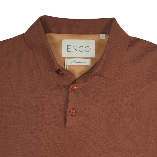 Knitted Tobacco Brown Supima Polo Shirt