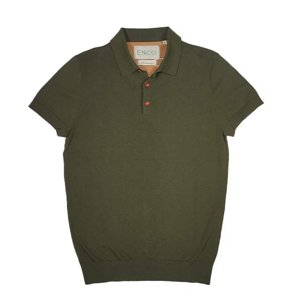Knitted Mocha Supima Polo Shirt