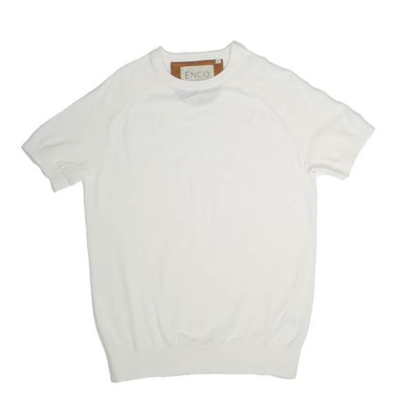 Knitted White Supima Crew Neck