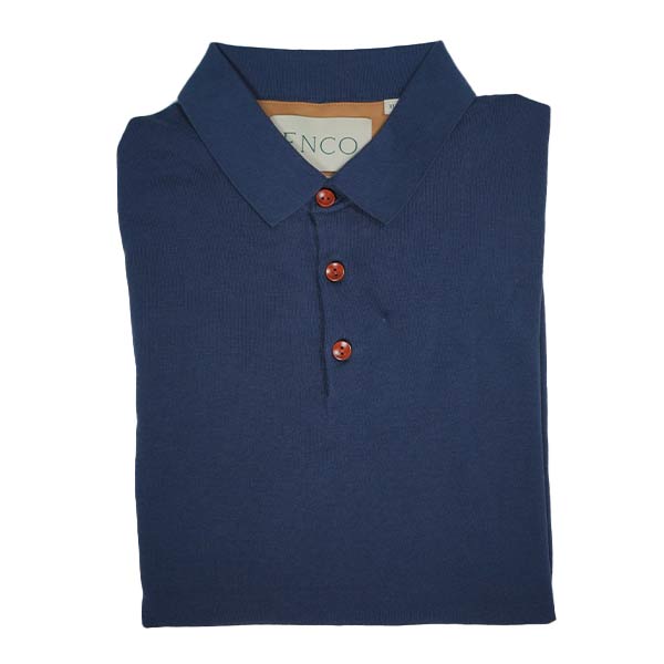 Knitted Navy Supima Polo Shirt