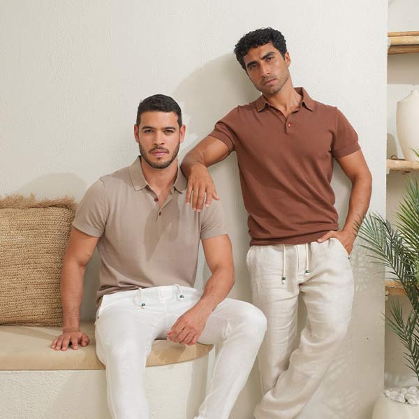 Knitted Sandstone Supima Polo Shirt