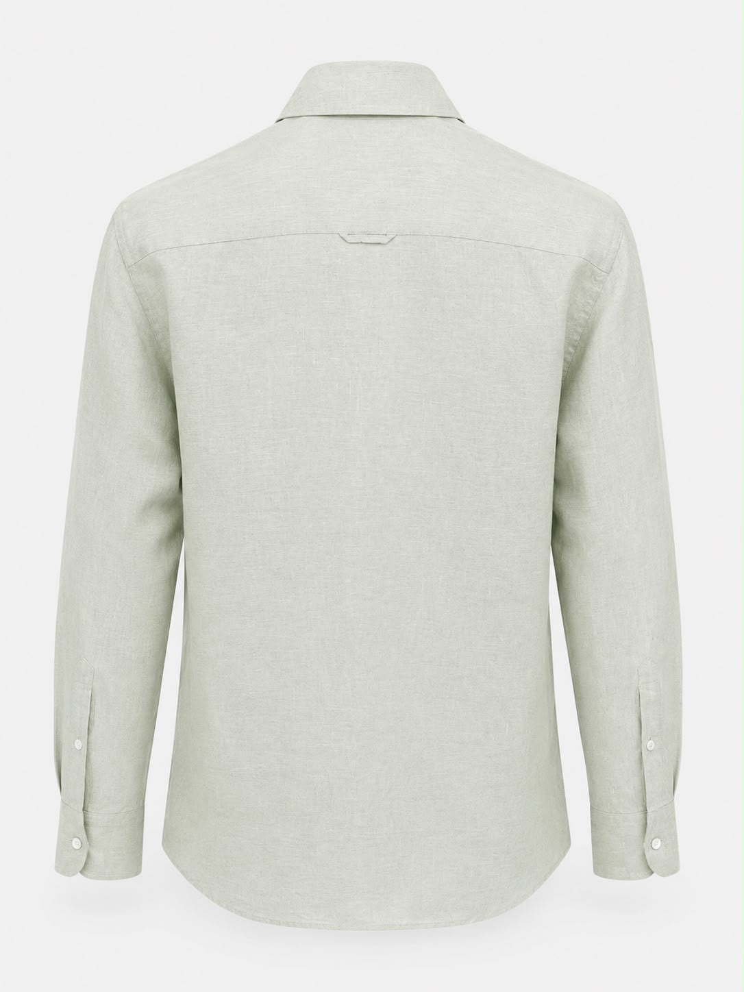 Desert Sage Cut Away Collar Long Sleeve Linen shirt