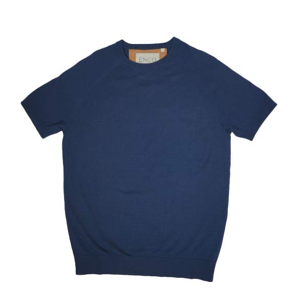 Knitted Navy Supima Crew Neck