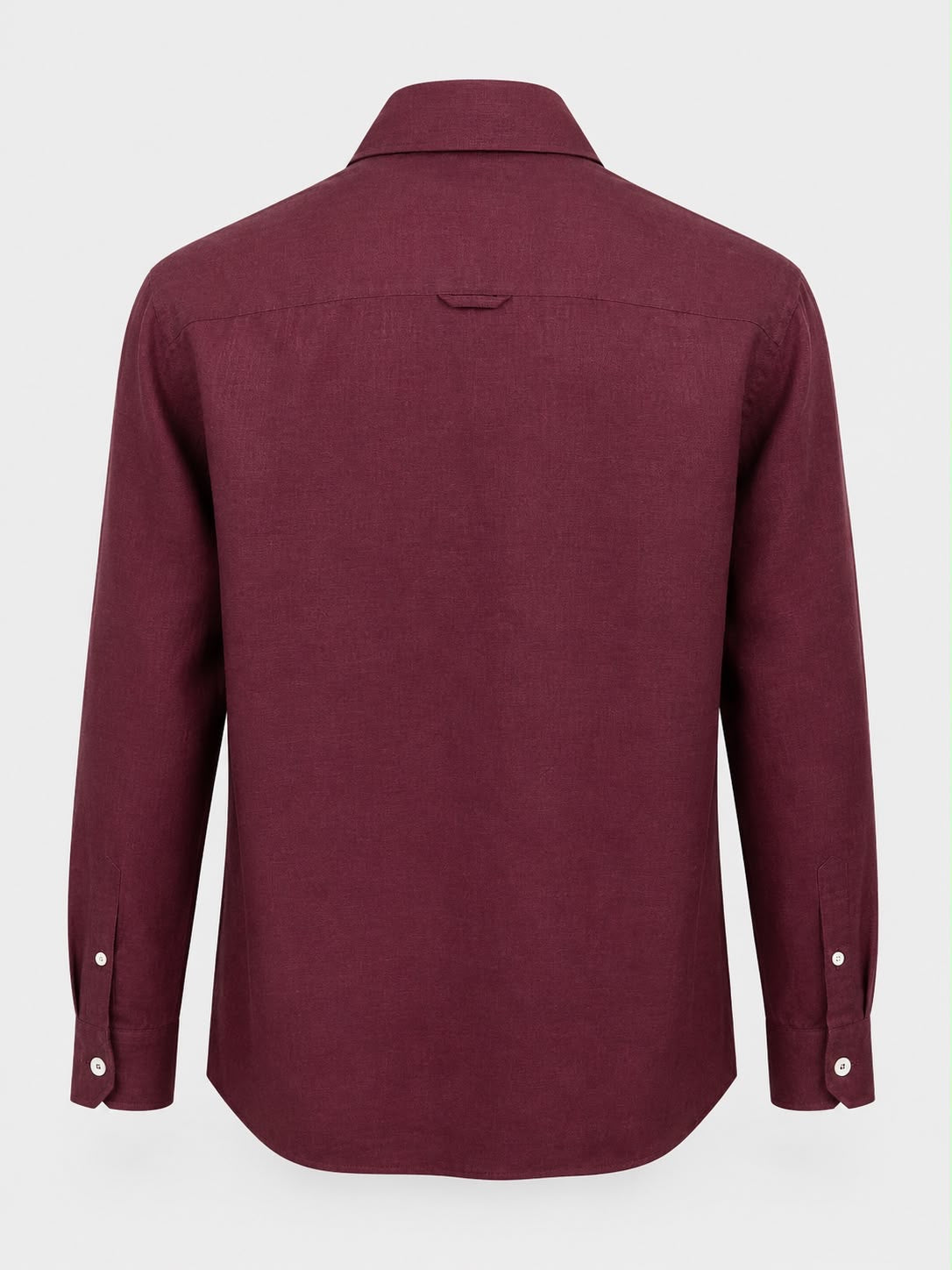 Dried Fig Cut Away Collar Collar Long Sleeve Linen Shirt