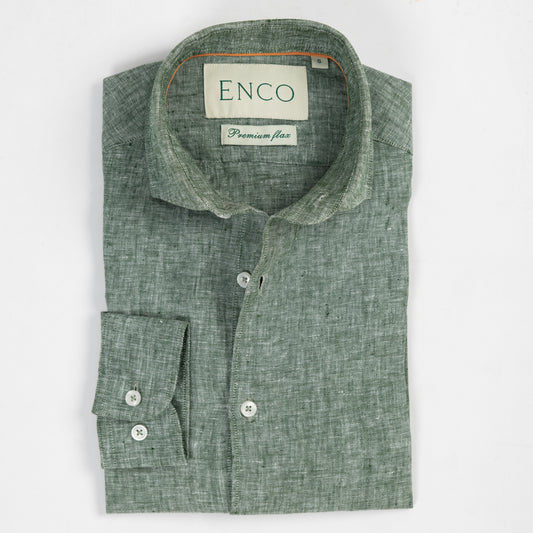 Olive Mist Long Sleeve Linen Shirt