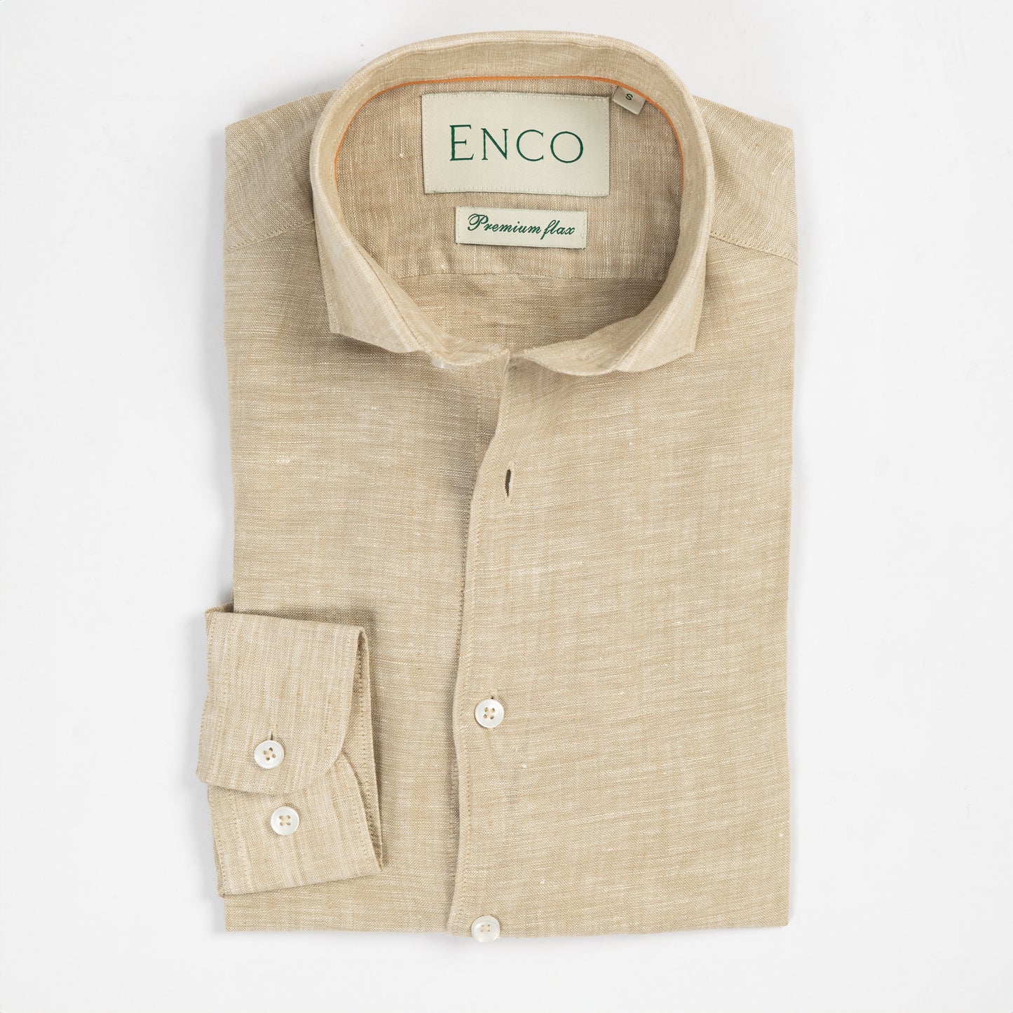 Beige Long Sleeve Linen Shirt