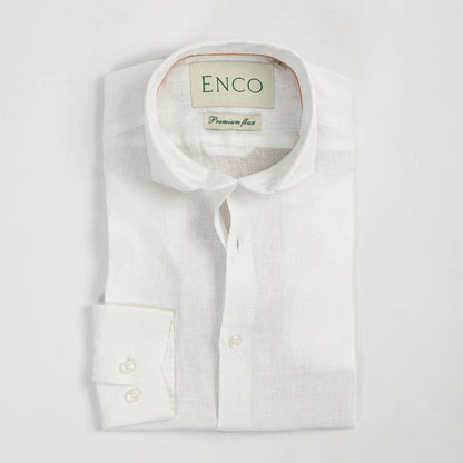 White Long Sleeve Linen Shirt