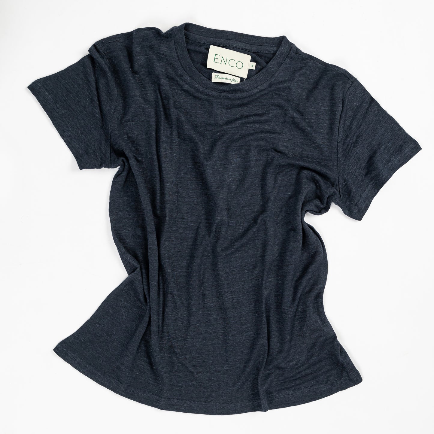 Navy Linen Crew Neck