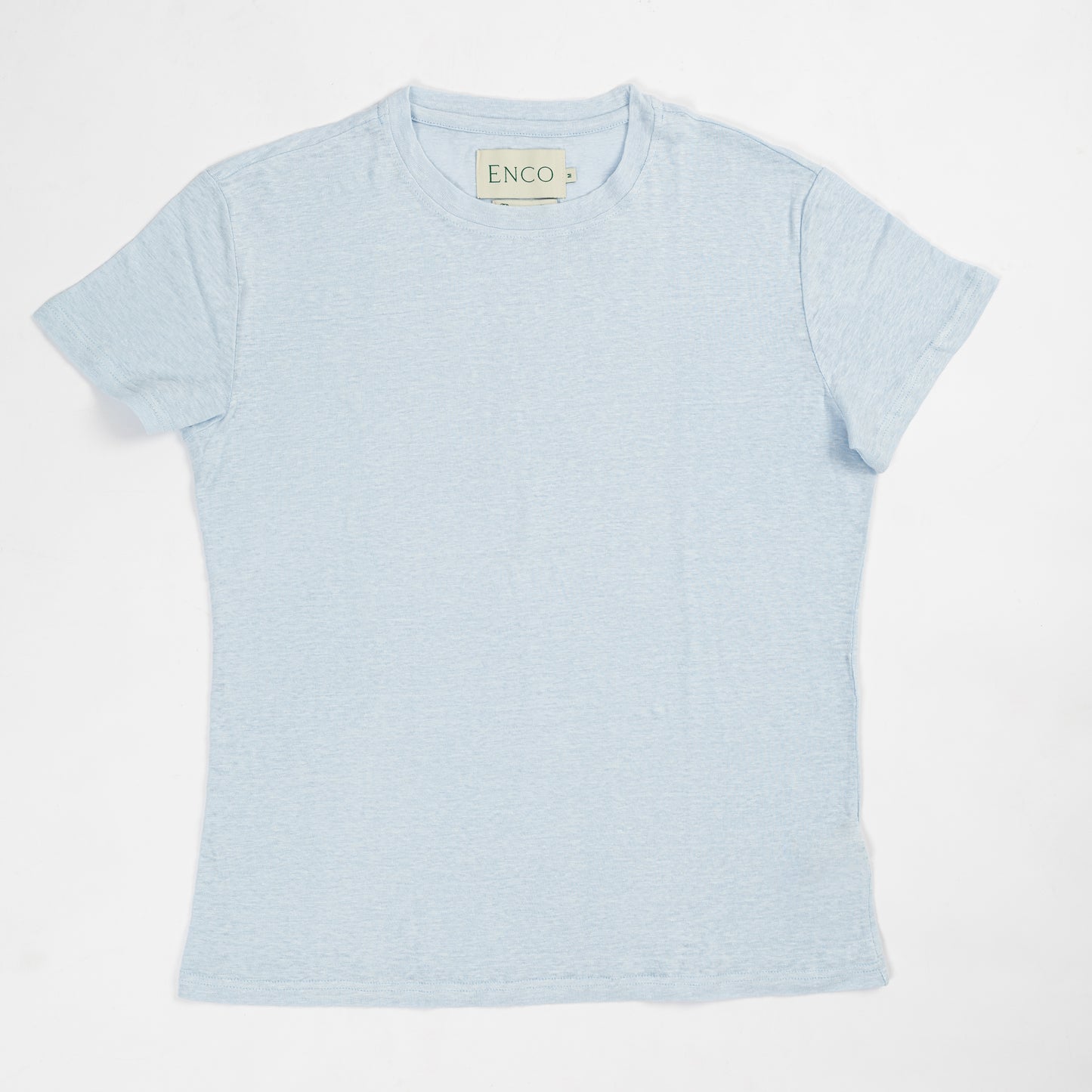 Light Blue Linen Crew Neck