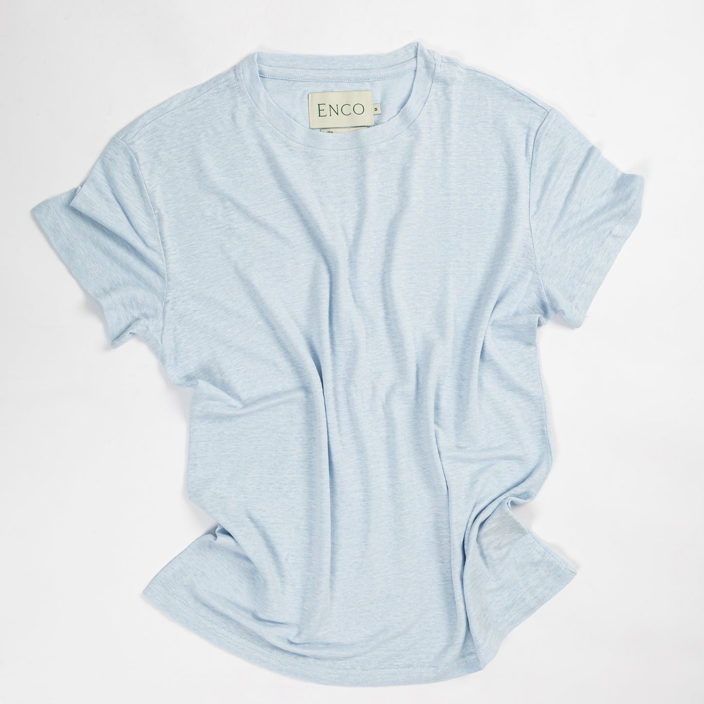 Light Blue Linen Crew Neck