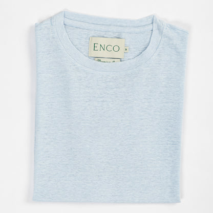 Light Blue Linen Crew Neck