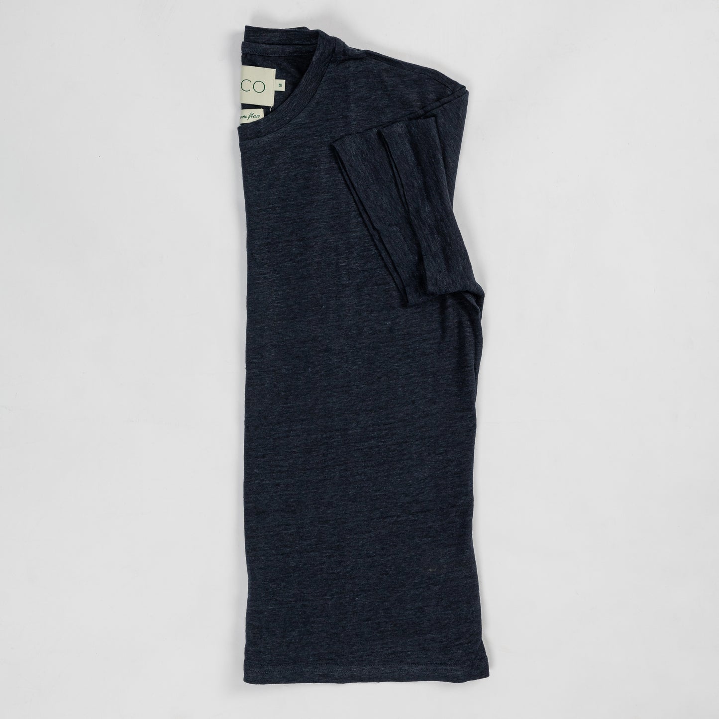 Navy Linen Crew Neck