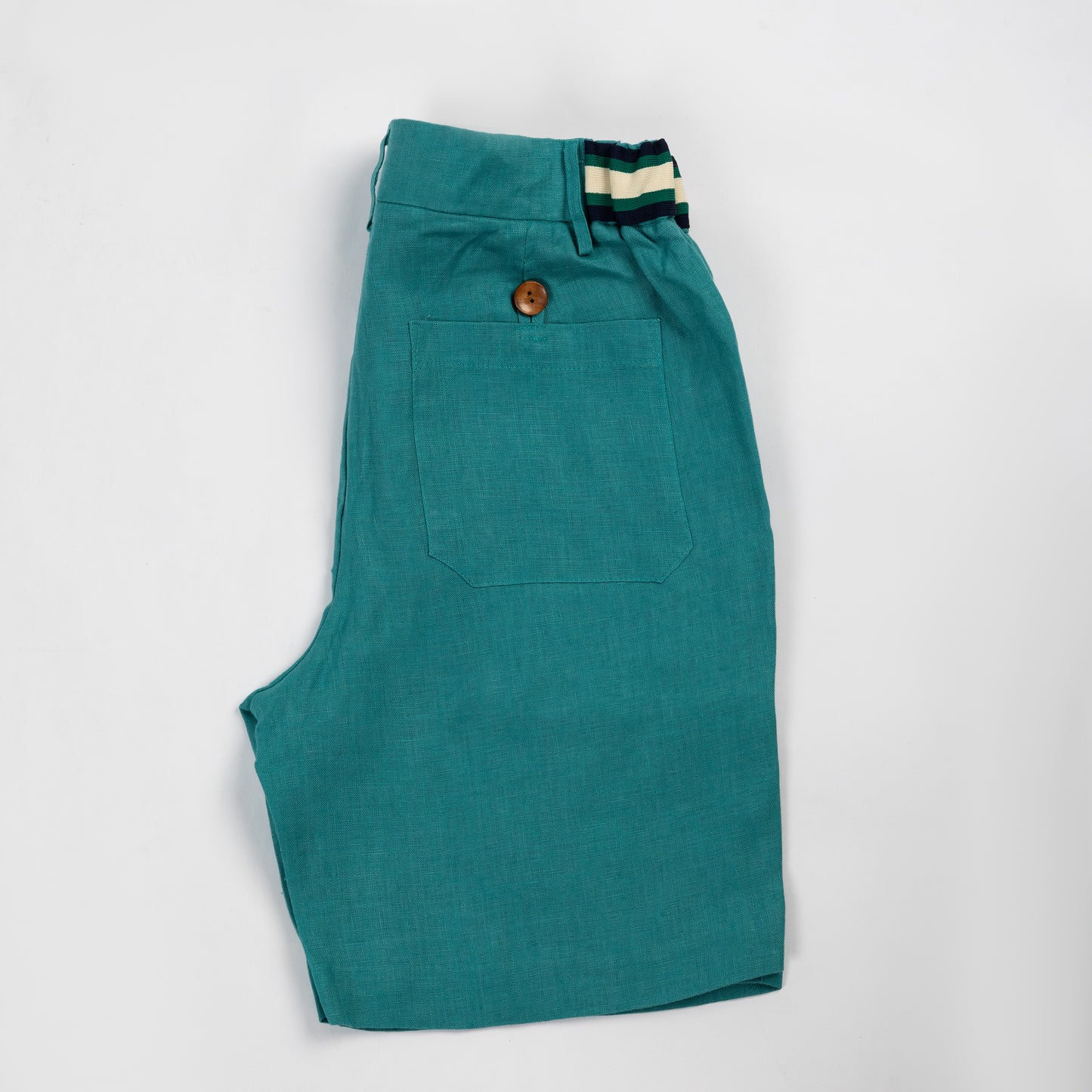 Teal Linen Shorts