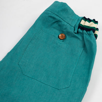 Teal Linen Shorts