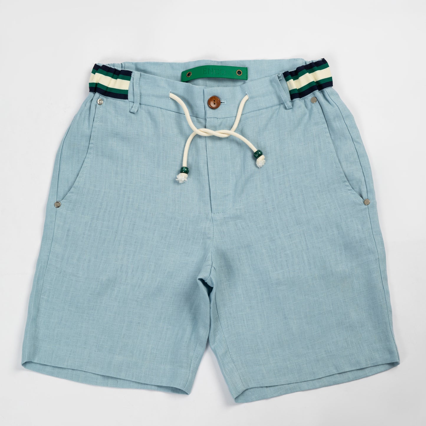 Sky Blue Linen Shorts