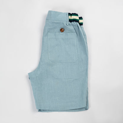 Sky Blue Linen Shorts