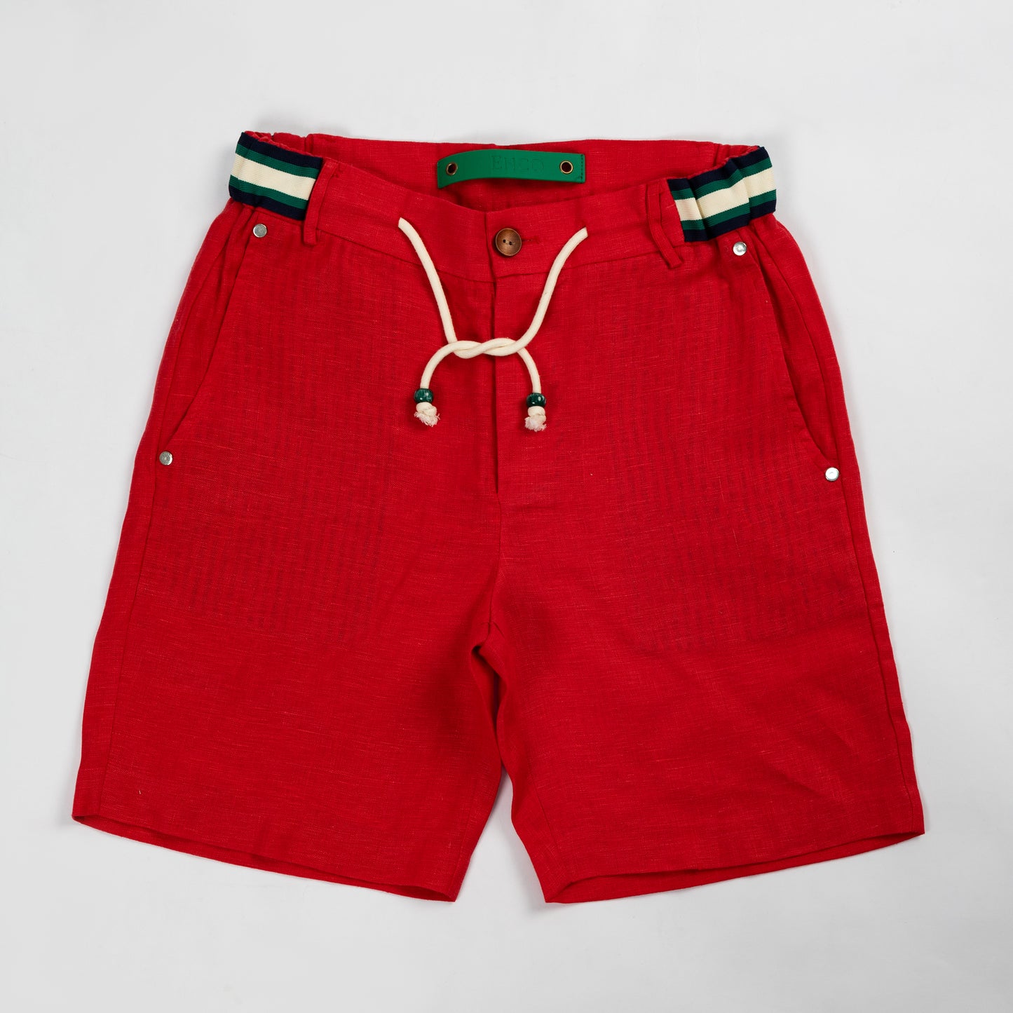 Red Linen Shorts