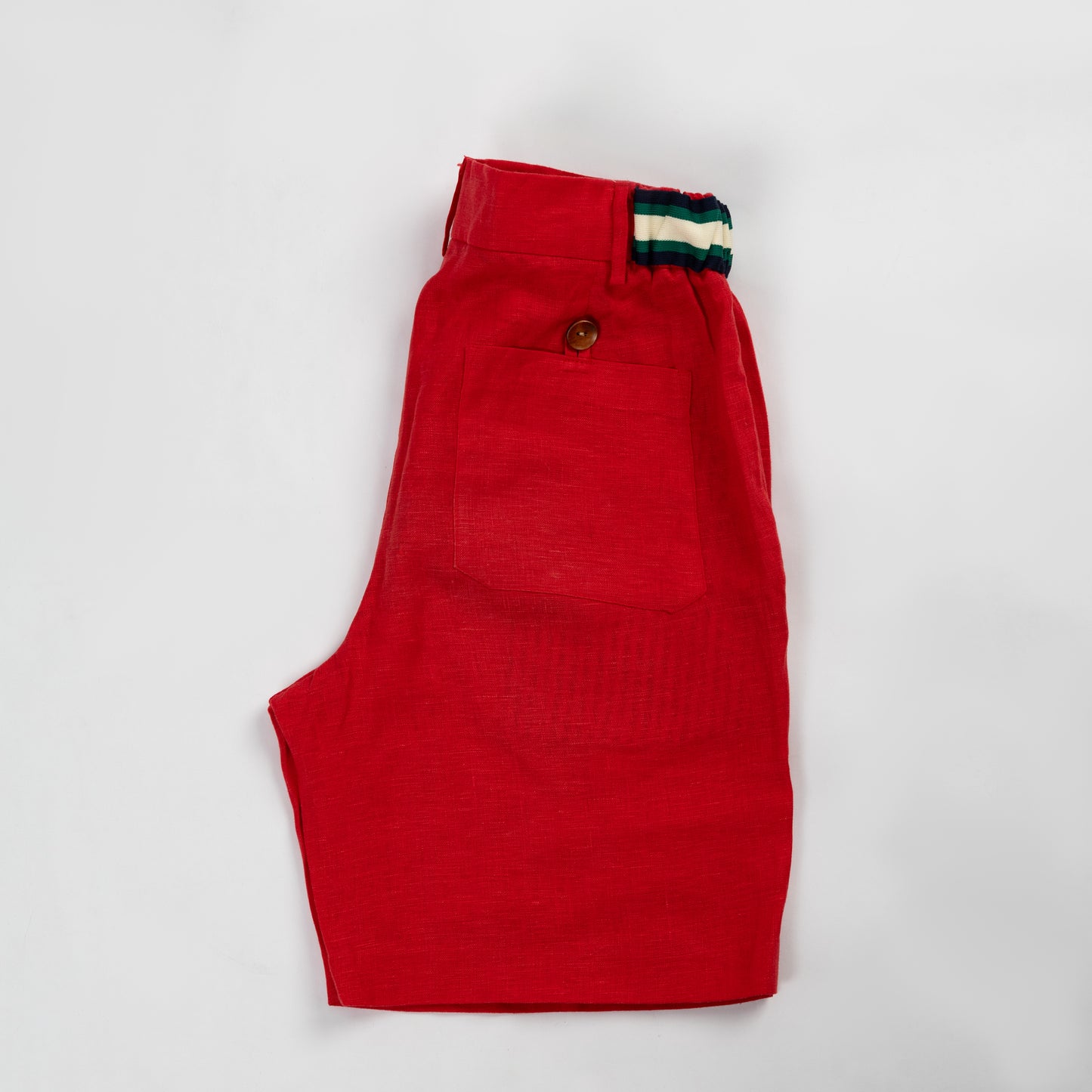 Red Linen Shorts