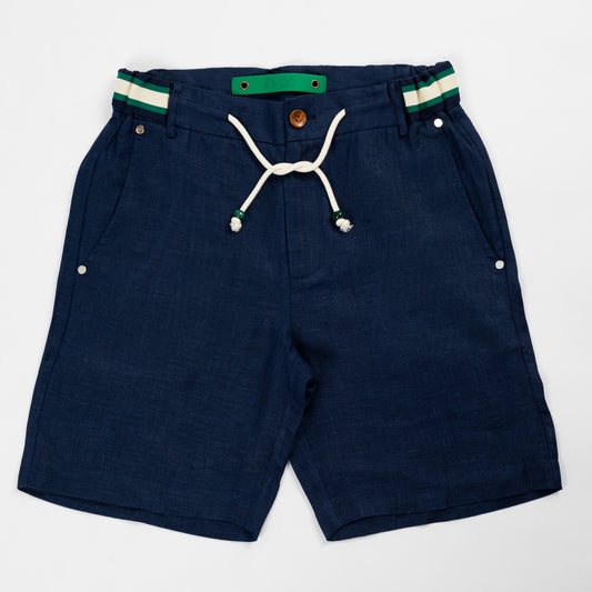 Navy Linen Shorts