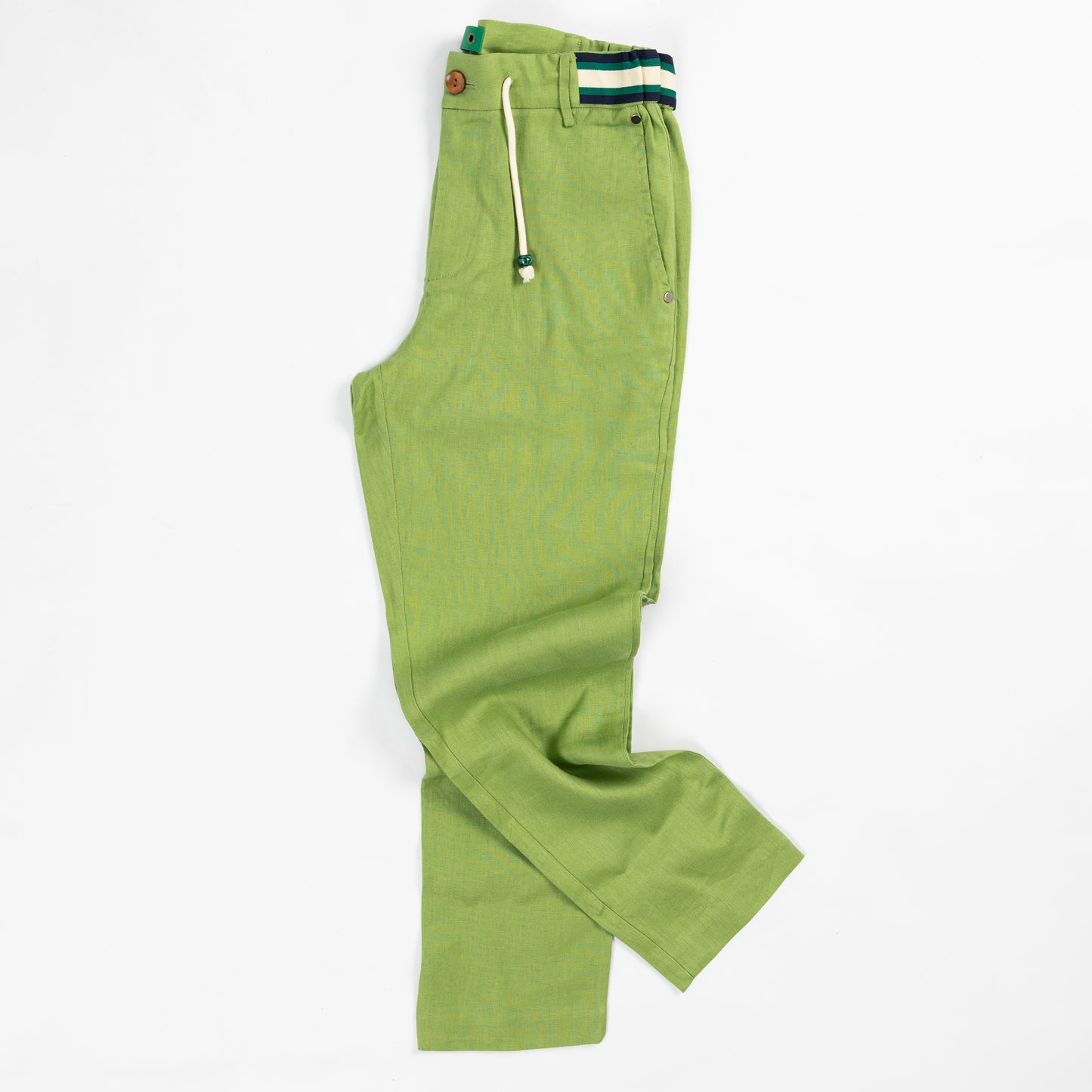 Grass green Linen Casual Pants