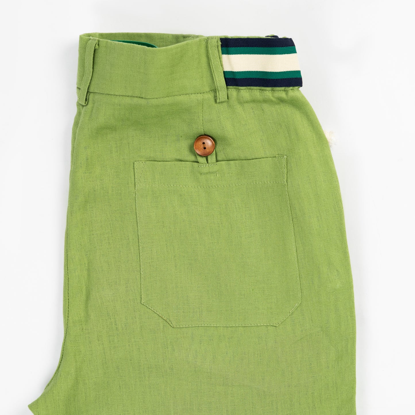 Grass green Linen Casual Pants