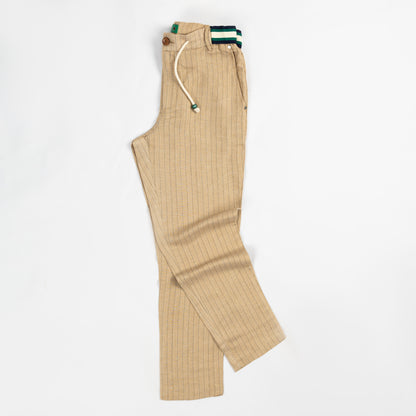 Buff Striped Linen Casual Pants