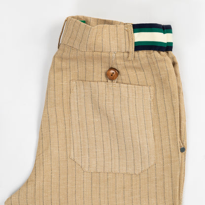 Buff Striped Linen Casual Pants