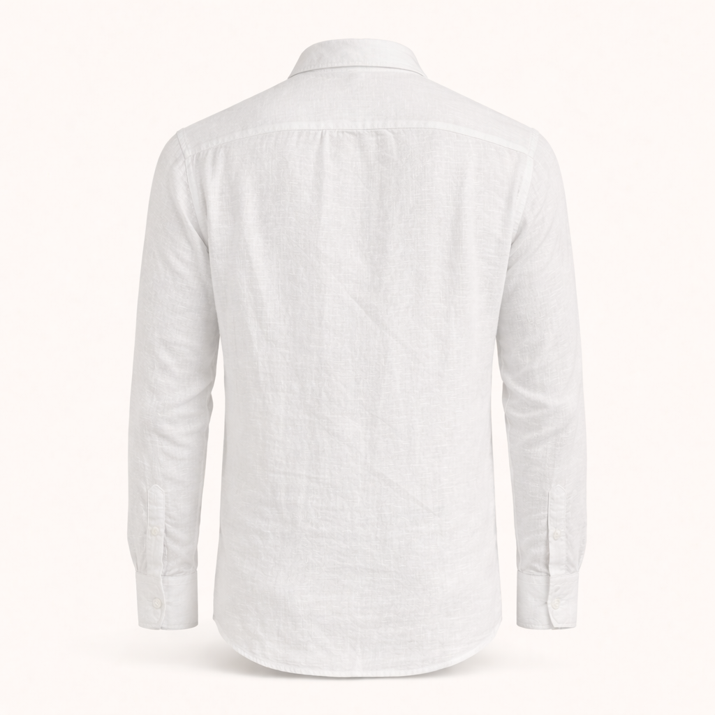 White Long Sleeve Linen Shirt