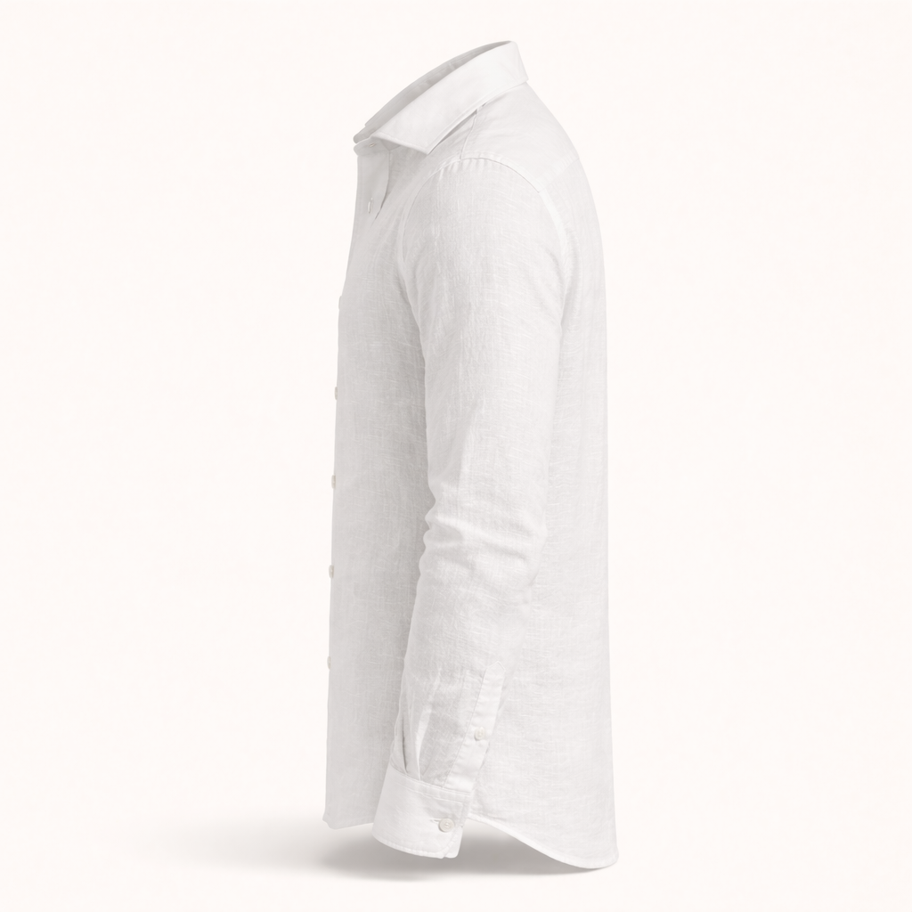 White Long Sleeve Linen Shirt
