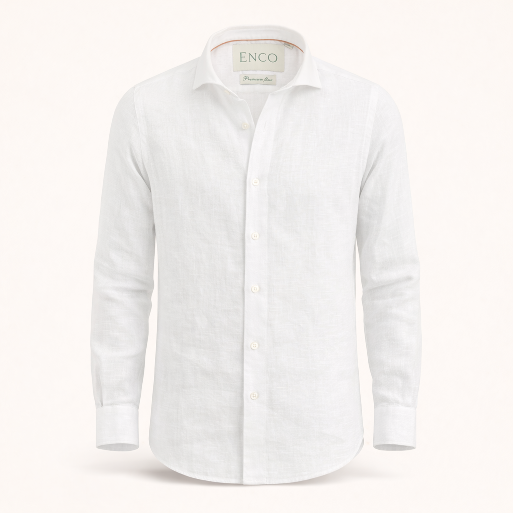 White Long Sleeve Linen Shirt